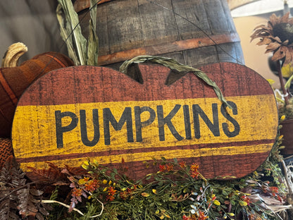 Pumpkins Wooden Sign