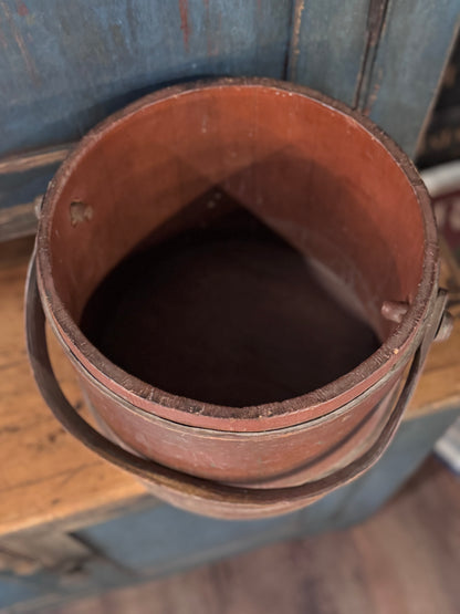 Antique Medium Brick Red Firkin w/o Lid
