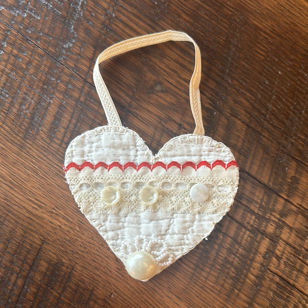 Antique Quilted Heart Ornaments Valentine’s