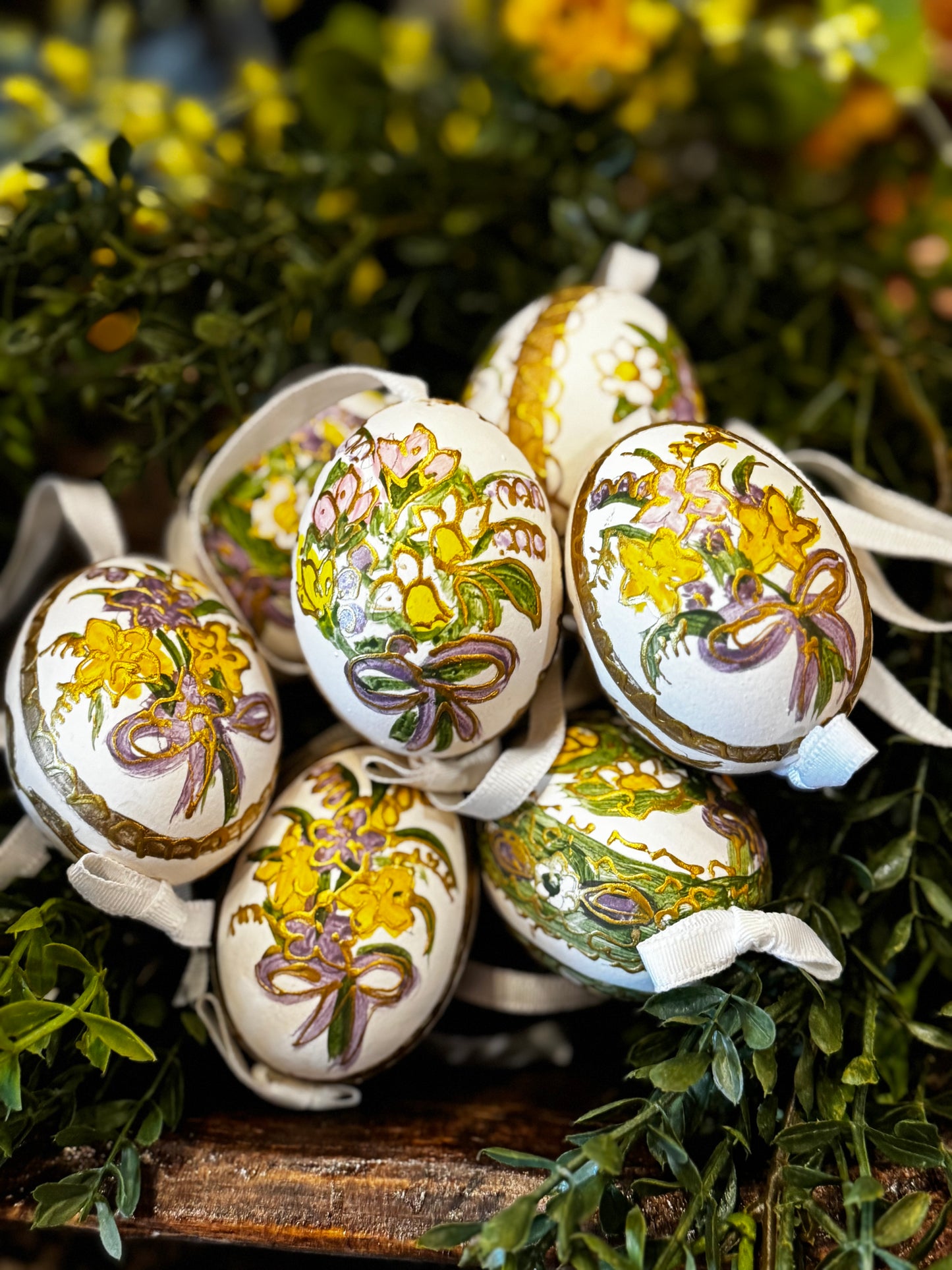 Hand Painted Austria Eggs Spring