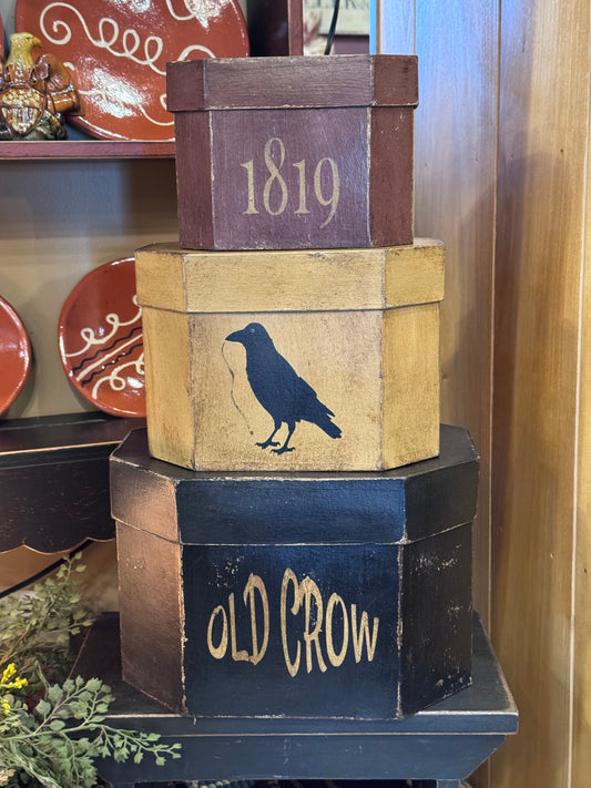 Old Crow Papier-mâché Boxes
