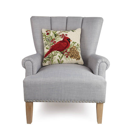Winter Cardinal Hook Pillow - Christmas - Susan Winget