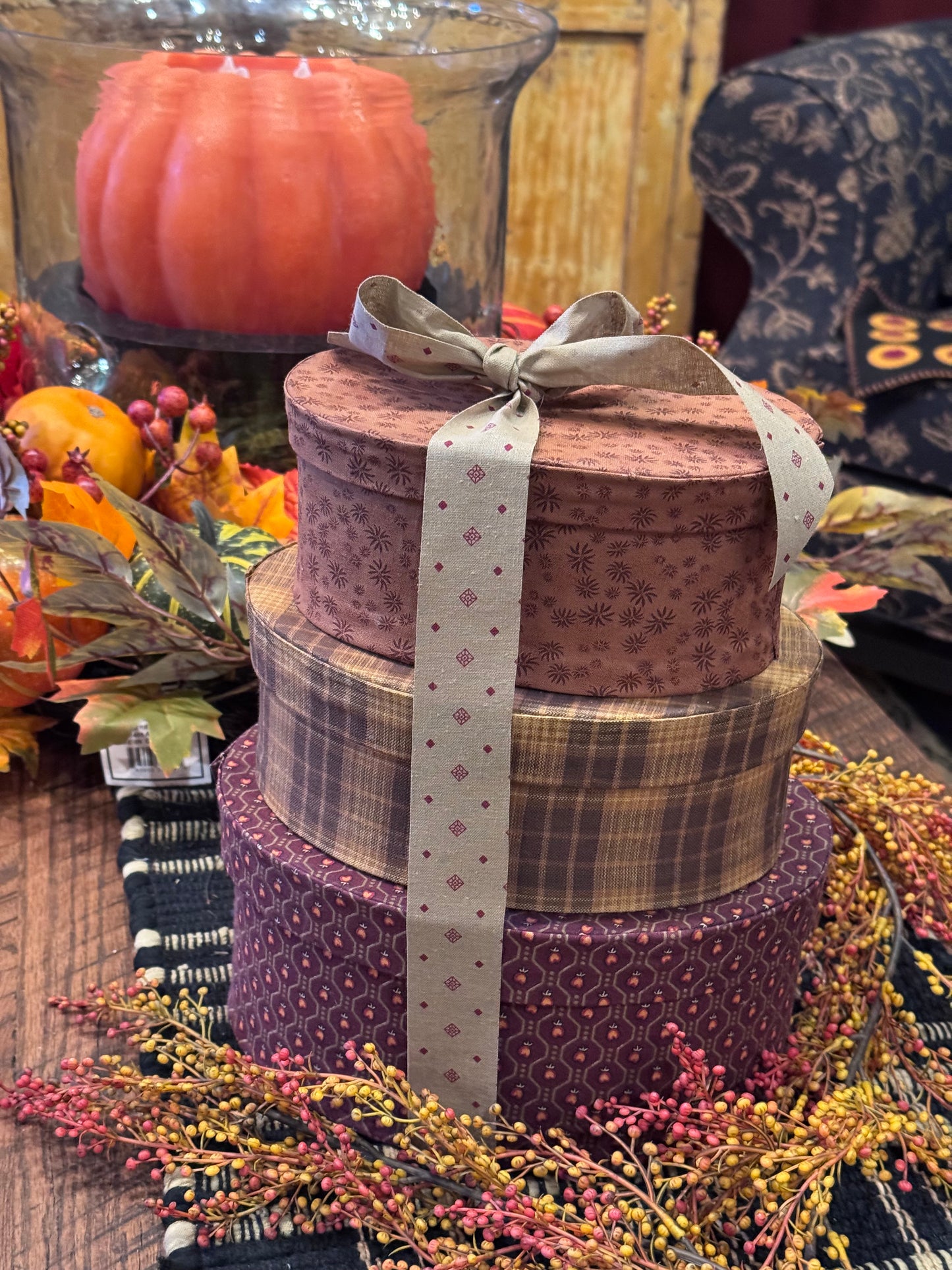 Fabric Covered Boxes Fall