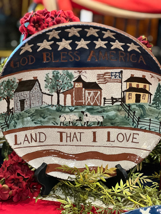 God Bless America David T Smith Plate