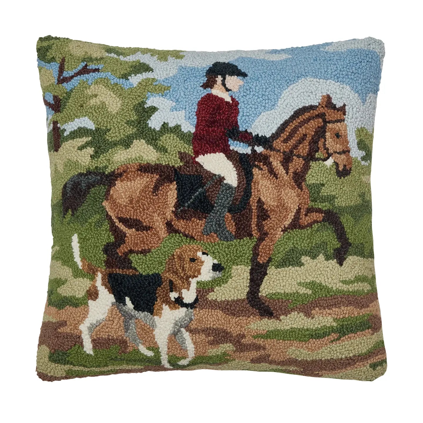 To the Hunt Hooked Pillow