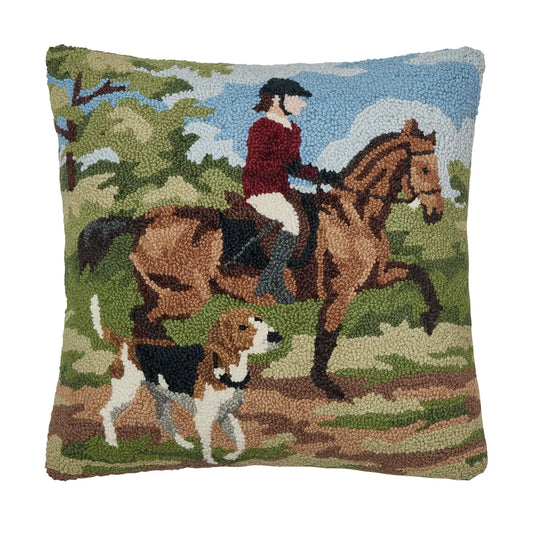 To the Hunt Hooked Pillow
