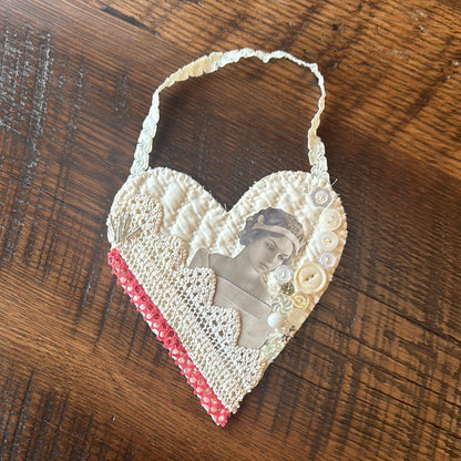 Antique Quilted Heart Ornaments Valentine’s