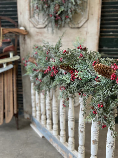 Pine w/Berries Cedar Garland 60” Winter