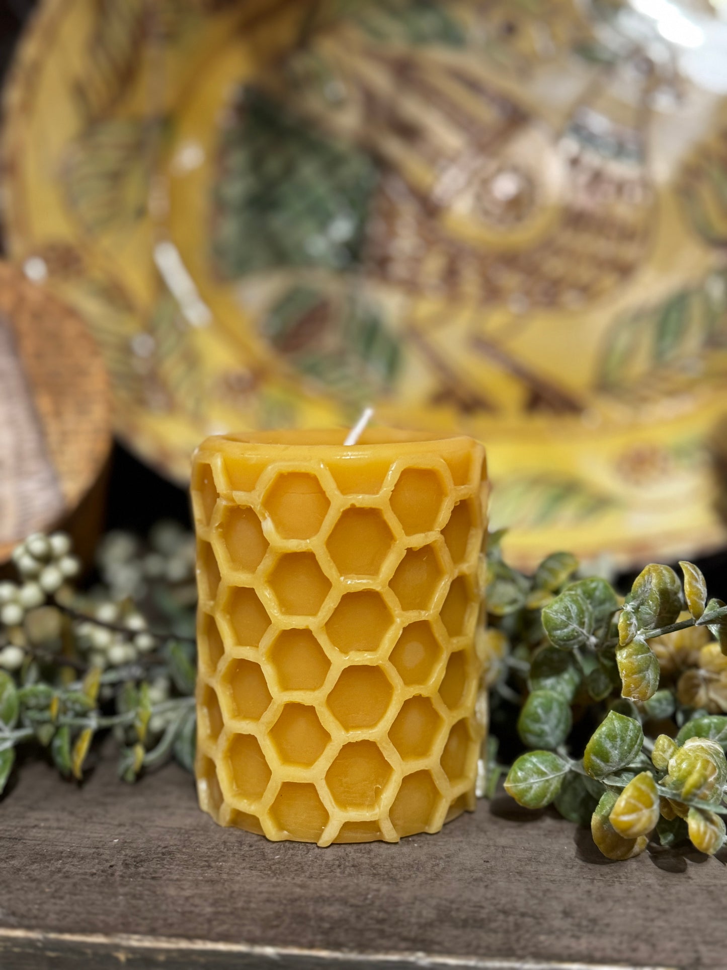 Beeswax Honeycomb Pillar Candle