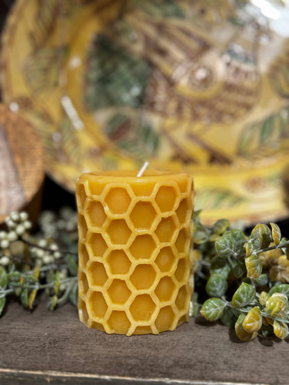 Beeswax Honeycomb Pillar Candle