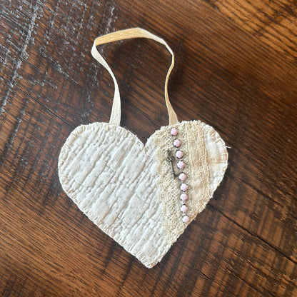 Antique Quilted Heart Ornaments Valentine’s