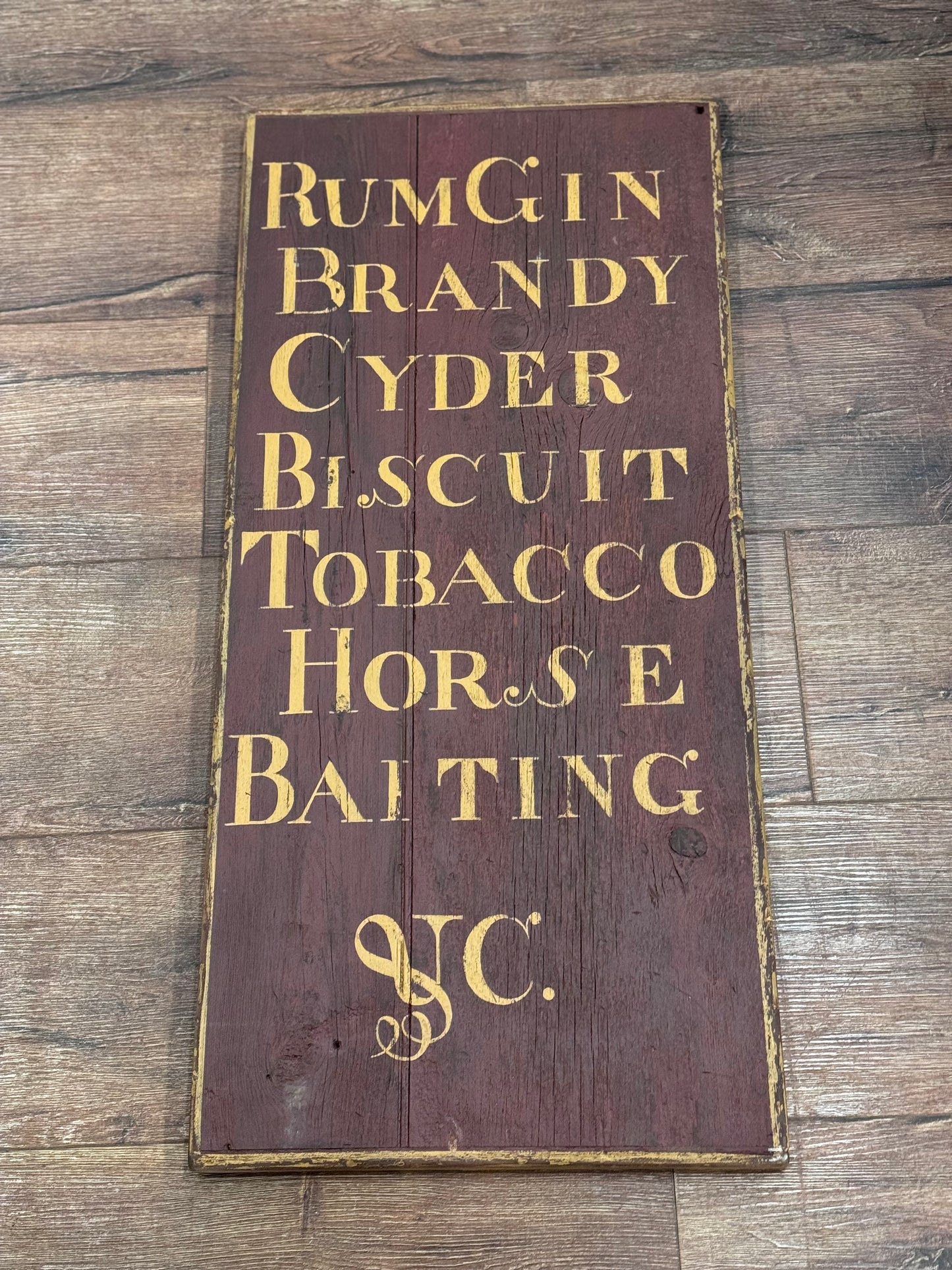 Rum Gin Brandy Tavern Sign