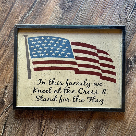 Handmade IN THIS FAMILY Wooden Sign Americana