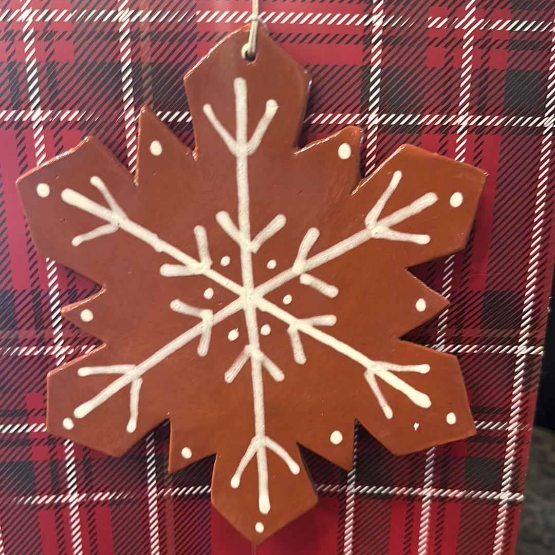 Redware Snowflake Ornaments Winter