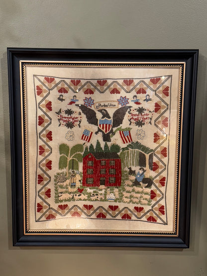 Rachel Kohler Needlepoint Sampler Framed PRINT