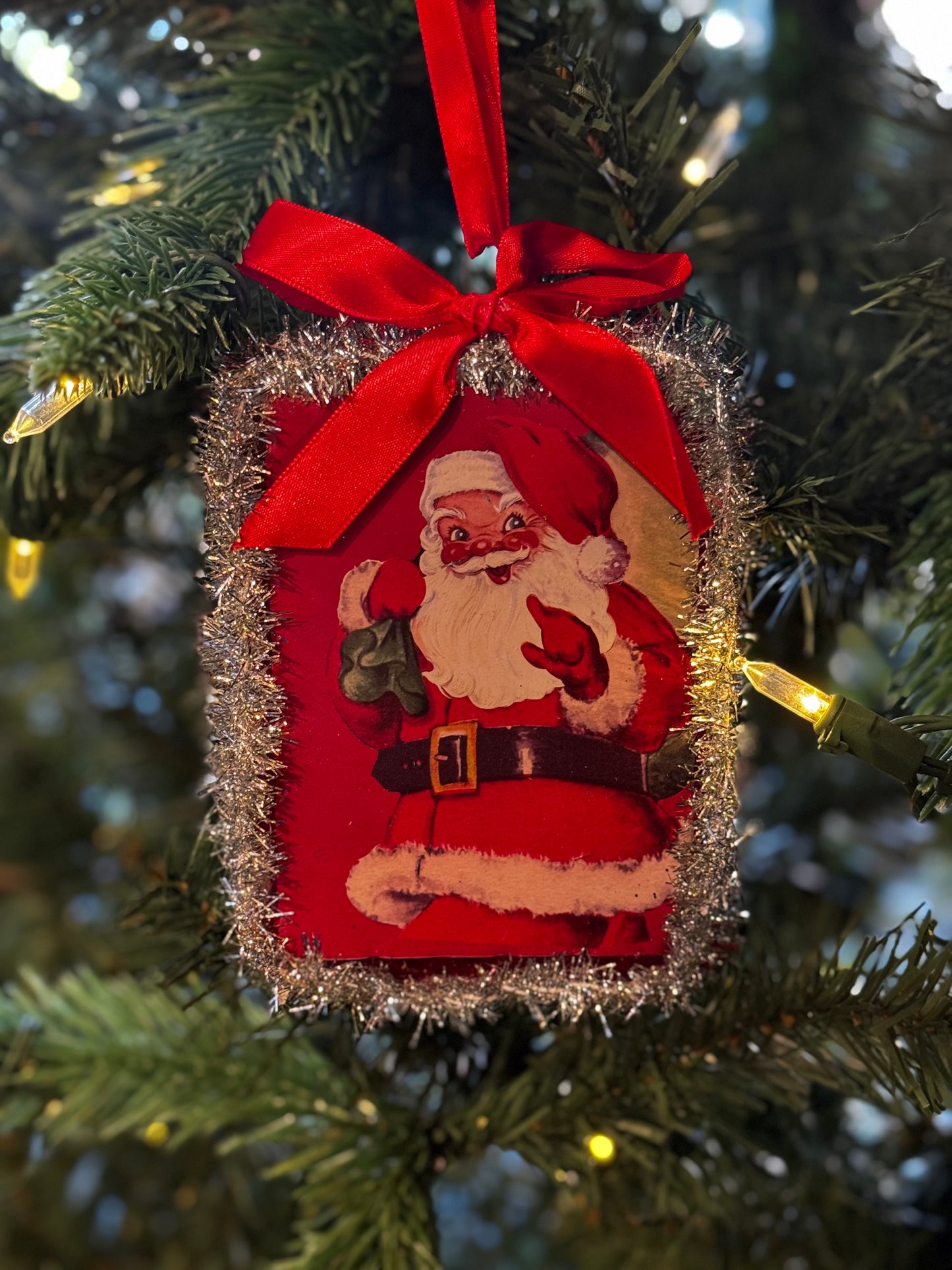 Santa Postcard Ornament Winter SALE