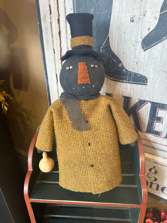 SALE Black Pumpkin Man Doll