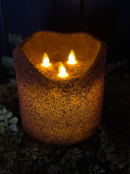 3 Wick Textured Moving Flame