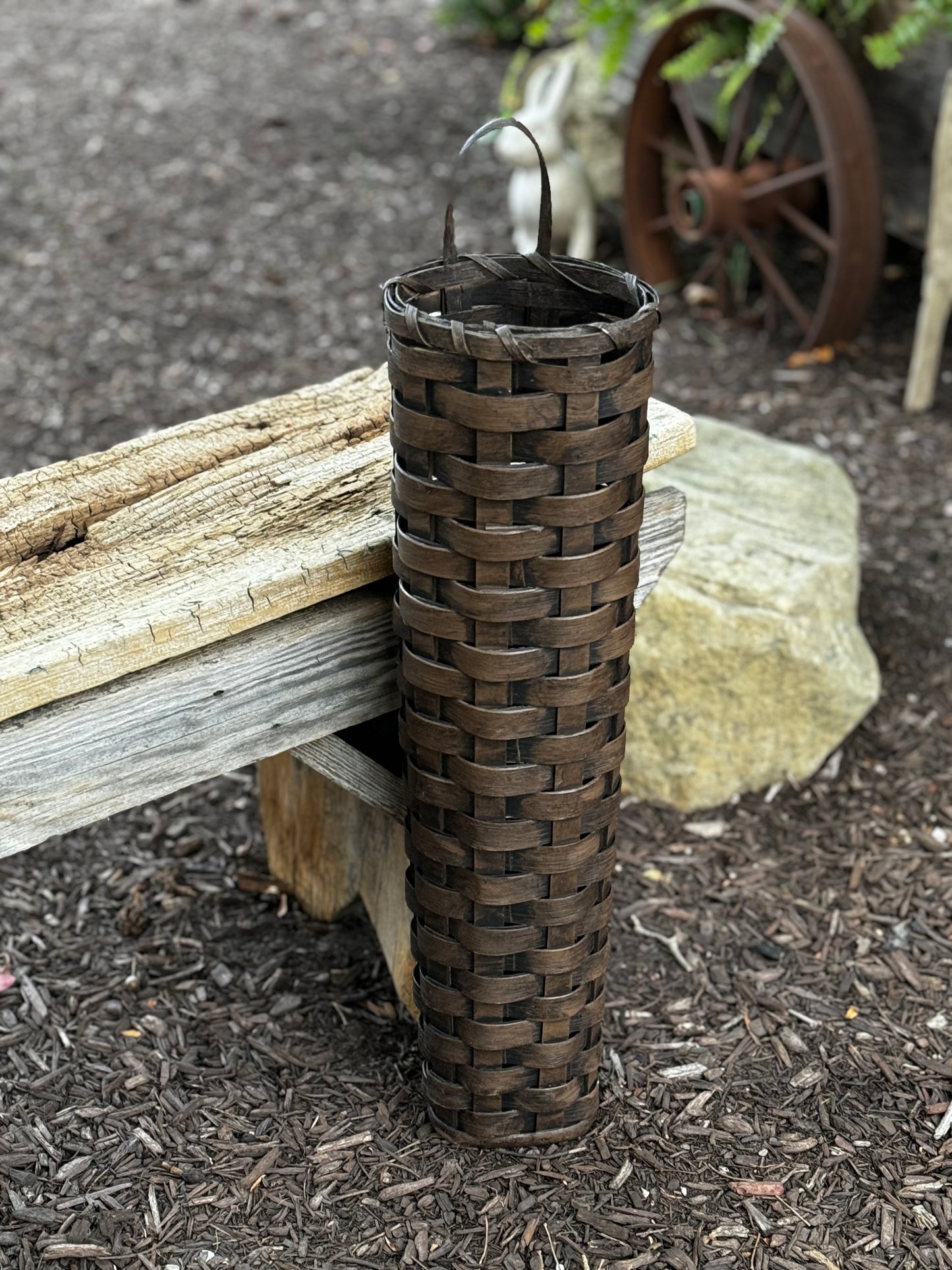 Primitive Hanging or Floor Flower Basket