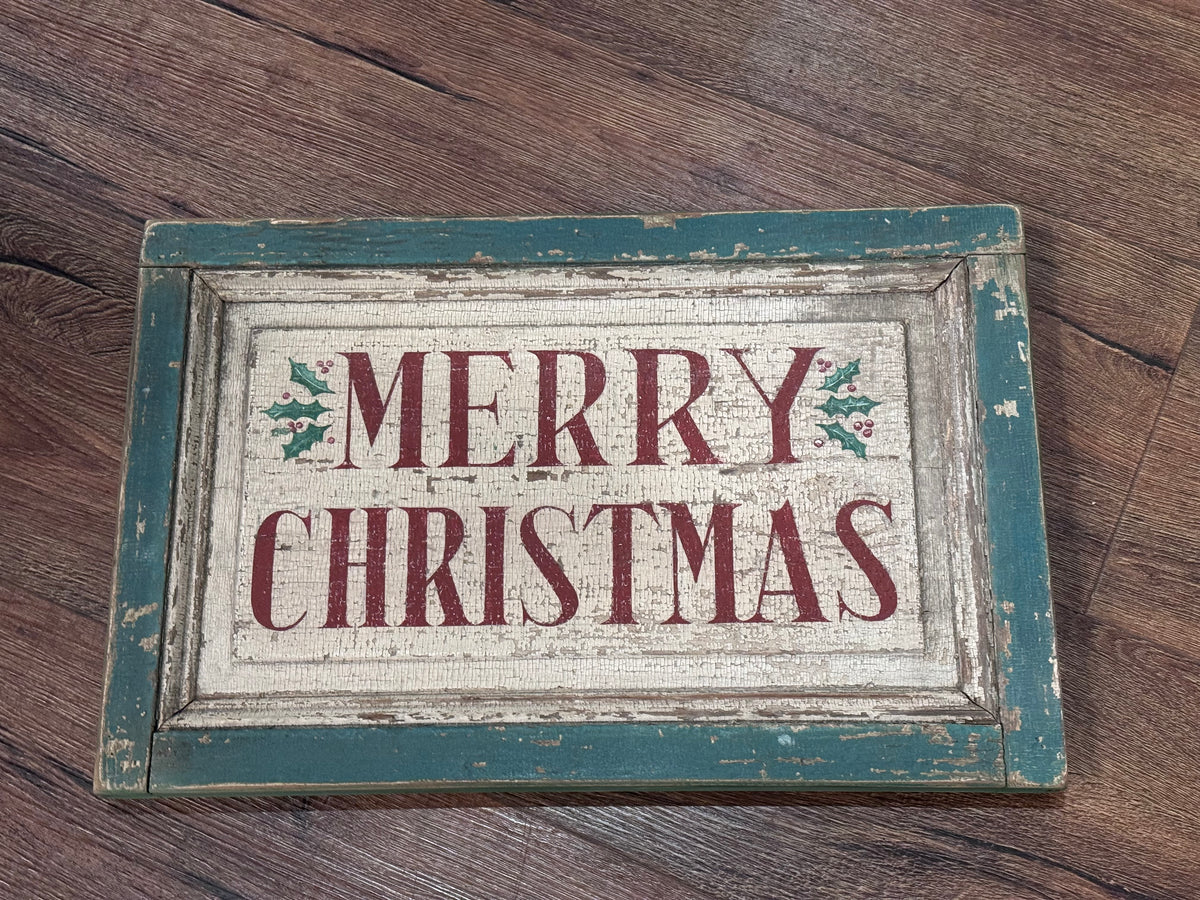 Merry Christmas Tavern Sign Green Frame