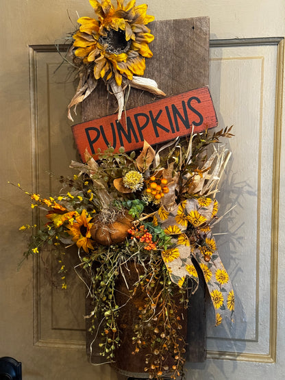 SALE Fall Door Bucket Wreaths