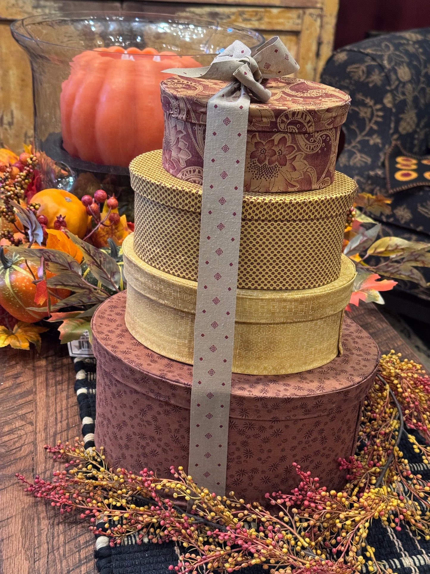 Fabric Covered Boxes Fall