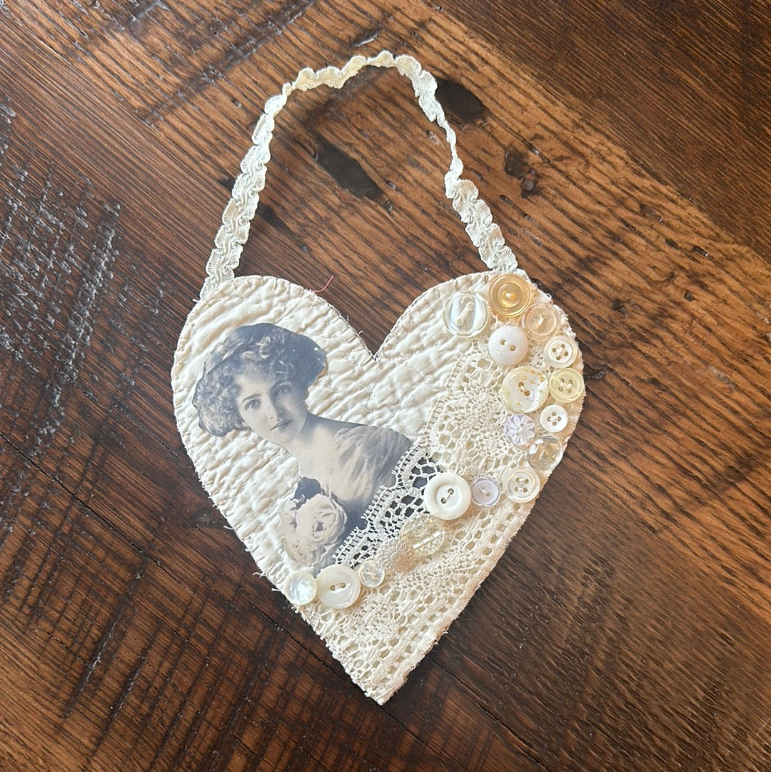 Antique Quilted Heart Ornaments Valentine’s