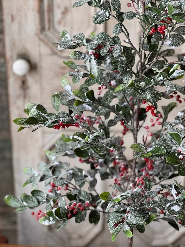 Holly Jolly Snow Dusted Tree Winter