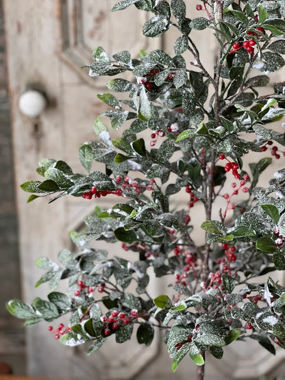 Holly Jolly Snow Dusted Tree Winter