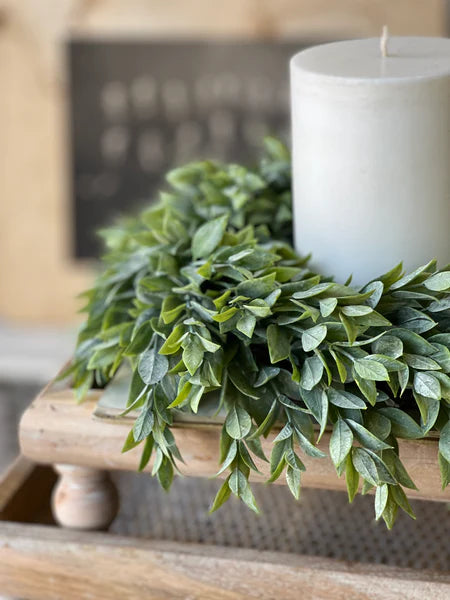 Rain Washed Greenery Candle Ring