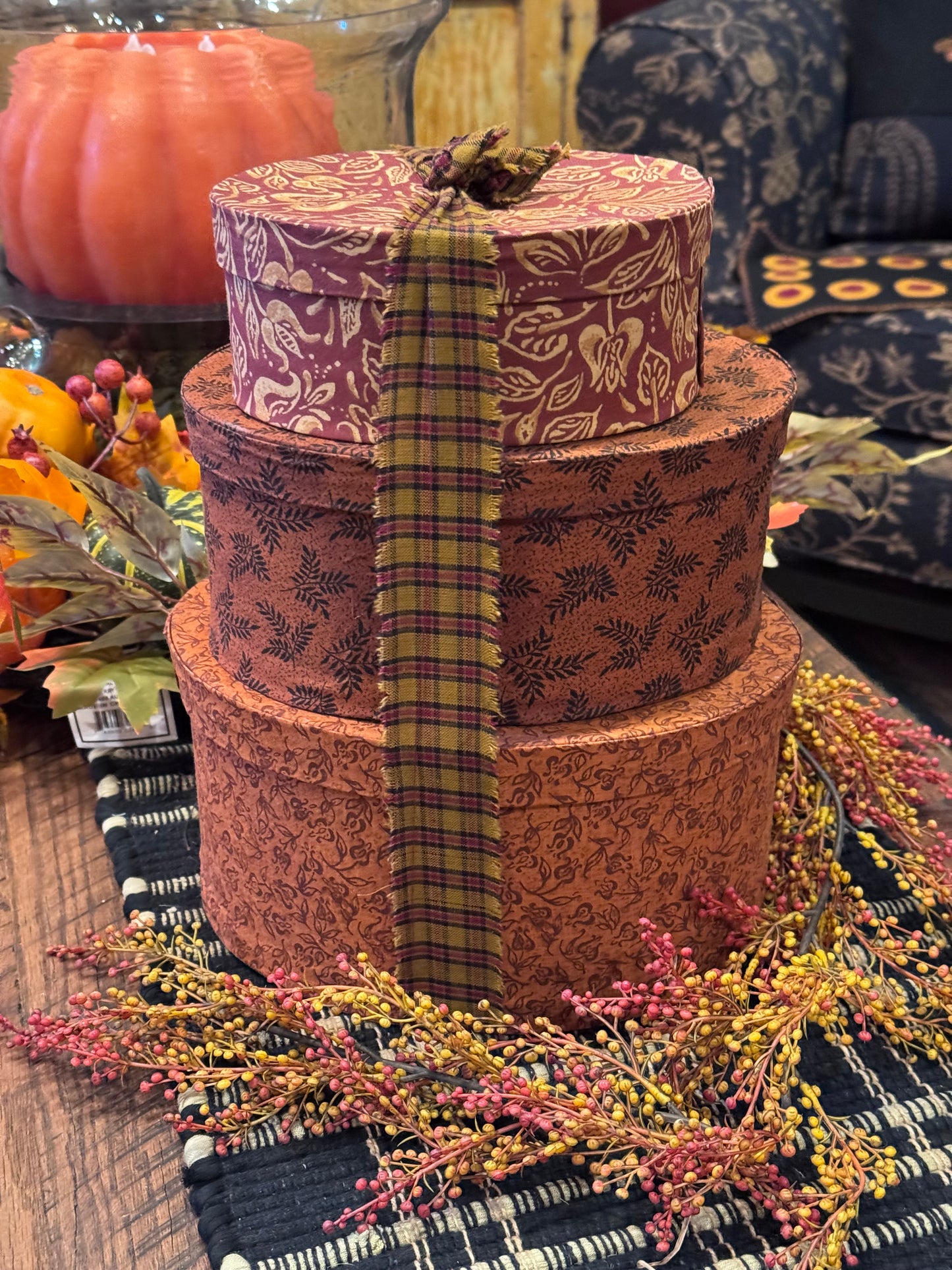 Fabric Covered Boxes Fall