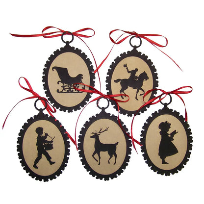 Christmas Silhouette Ornament Set B