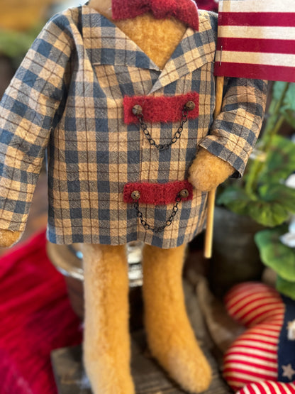 Americana Wool Patriotic Bear