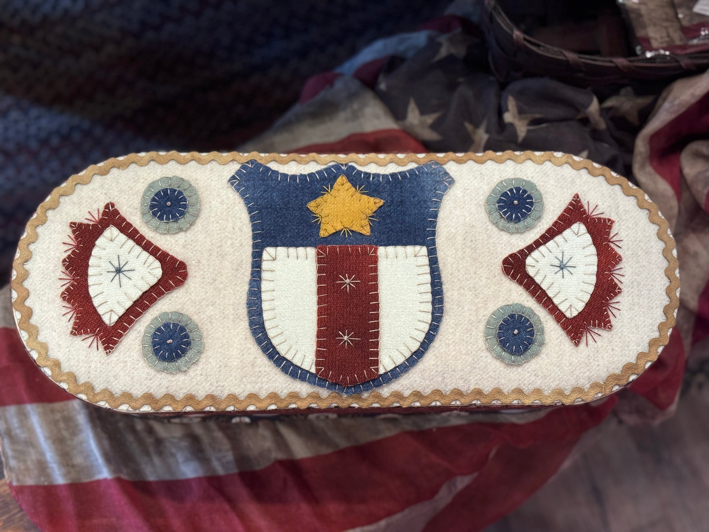 Patriotic / Summer Wool Appliqué Boxes