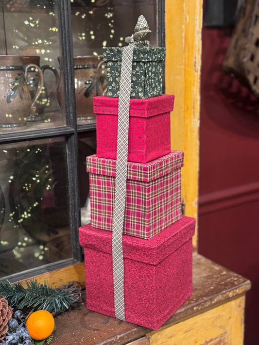 Fabric Covered Boxes Winter