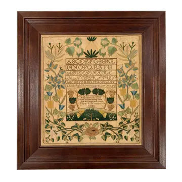 Eliza Benneson C. 1838 Alphabet Needlepoint Sampler Framed Print