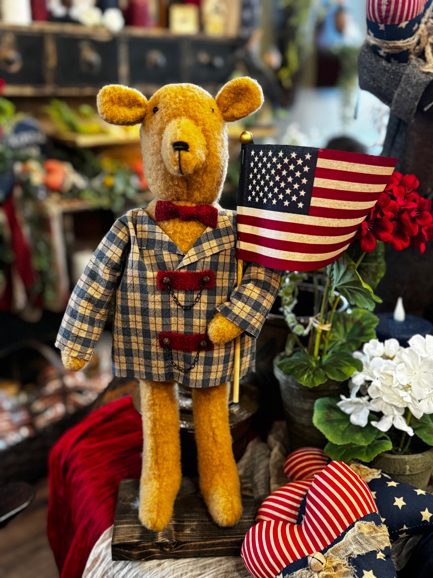 Americana Wool Patriotic Bear