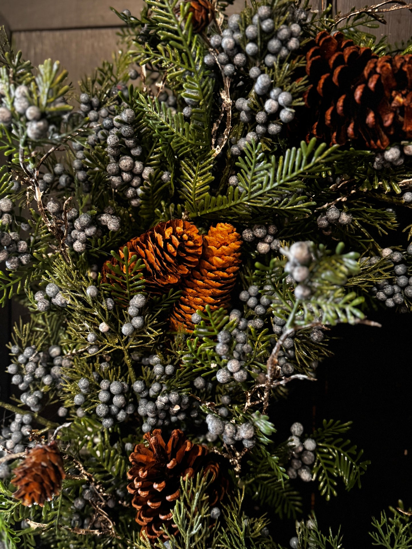 Frosted Blueberry Pine Wreath Winter