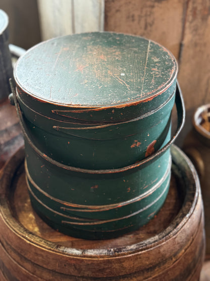 Antique Large Green Firkin