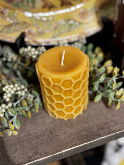 Beeswax Honeycomb Pillar Candle