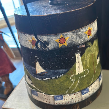 Folk Art Painted Bucket