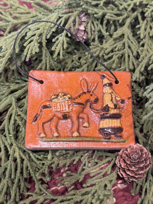 Shooner Santa & Donkey Ornament