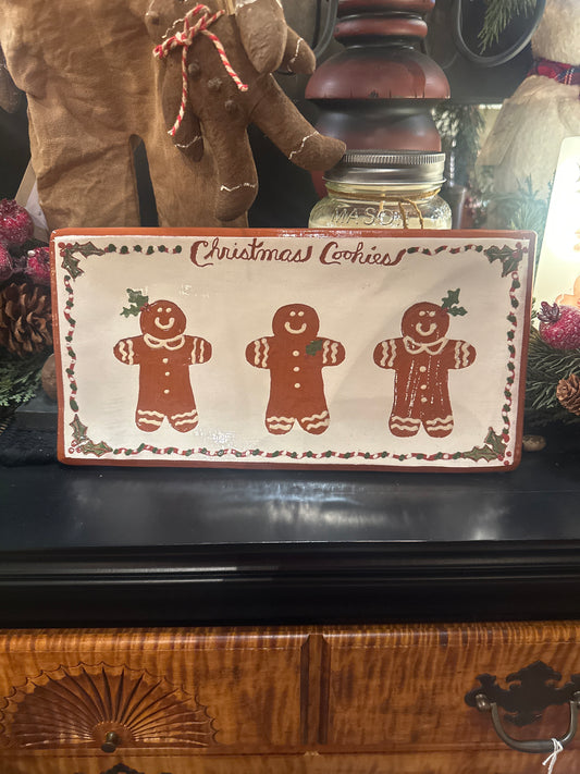 Red Oaks Rectangle Christmas Cookies Plate Winter