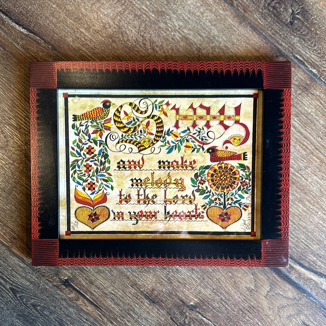 Susan Daul SING Framed Fraktur