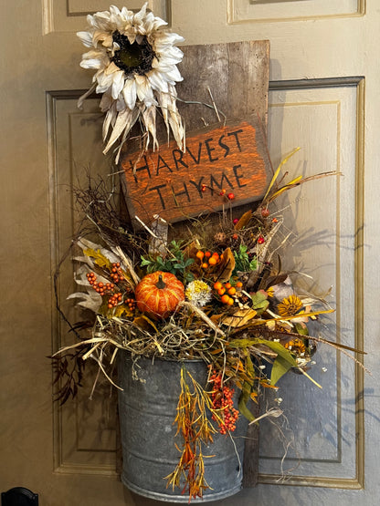 SALE Fall Door Bucket Wreaths