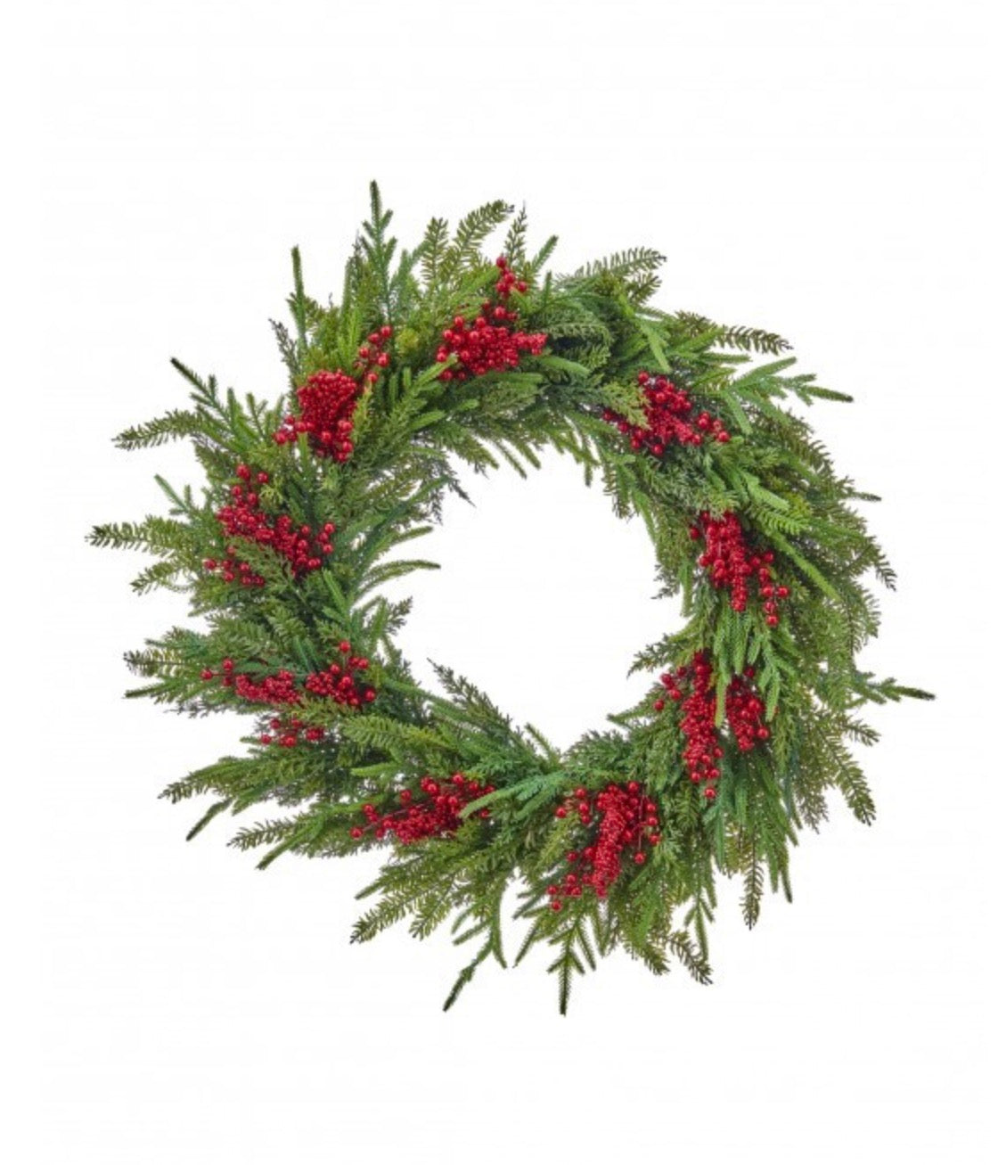 32” Natural Touch w/Berry Wreath