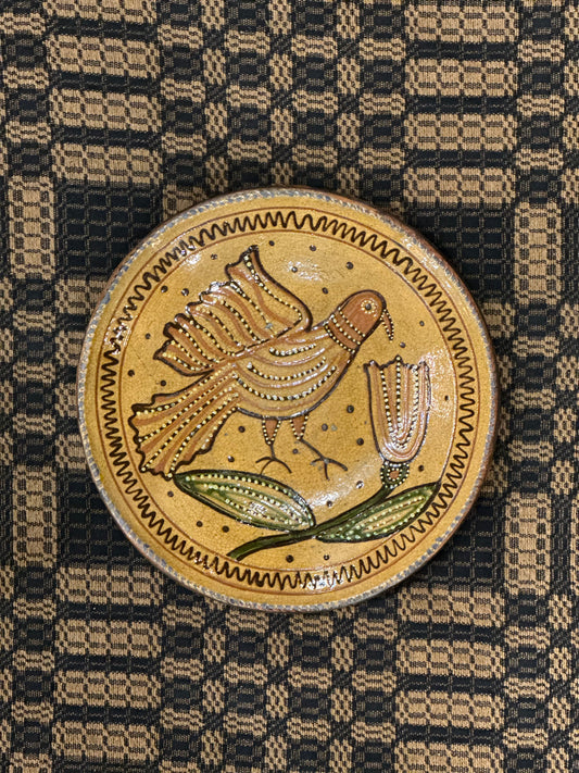 Shooner Polka Dot Bird and Flower Plate