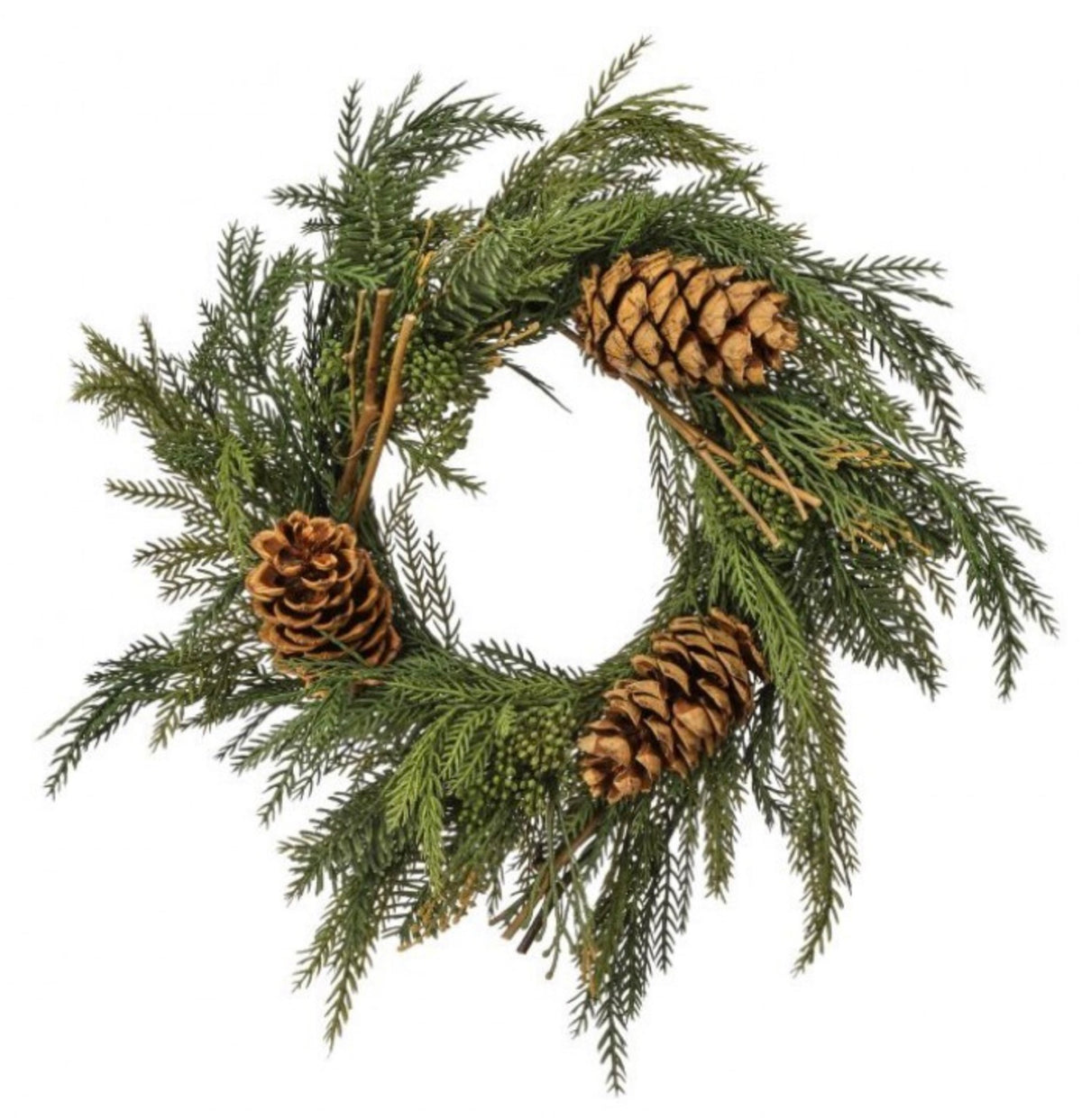 18" UV MINI EVERGREEN WREATH W/CONE