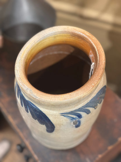 Antique Decorated Stoneware 1 Gallon Crock