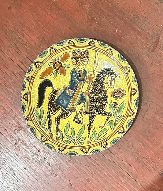 David T Smith Man on Polka Dot Horse Plate Everyday